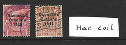 2 HARRISON COIL Stamps - Oblitérés