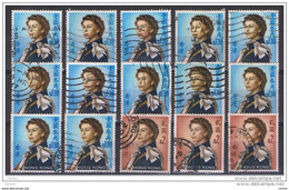 HONG-KONG:  1962/67  ELIZABETH  II° -  LOT  15  USED  REP.  STAMPS  -  YV/TELL. 204 + 205x3 - Used Stamps