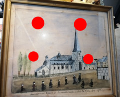 Histoire De La Cité Ancienne De Stavelot Vers 1790 église St Remacle Par Alph. Bonjean En 1915 / Rare Pièce Unique - Aquarelles