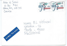 BIG COVER - Canada Letter Via Macedonia 1995,stamps Motive : 1995 The 25th Ann.of La Francophonie,map - Cartas & Documentos