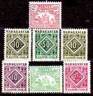 Madagascar -138- POSTAGE DUE STAMPS, Issued By 1908-1962 - Quality In Your Opinion. - Portomarken