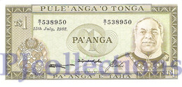 TONGA 1 PA'ANGA 1982 PICK 19c UNC - Tonga