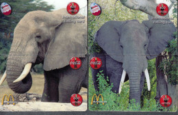 ELEPHANTS COCA COLA Kinder Surprise  McDonald's  2 PUZZLES OF 2 CARDS - Altri & Non Classificati