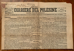 ROVIGO - CORRIERE DEL POLESINE  DEL 25-26/1/1900 - NOTIZIE REGIONALI - PUBBLICITA' D'EPOCA -. VERIFICATO PER POSTA - Prime Edizioni