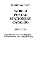 Higgins & Gage WORLD POSTAL STATIONERY CATALOG BELGIUM (PDF-File) - Belgium