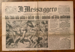 GUERRA ITALO -TURCA - GIORNALE IL MESSAGGERO Del NATALE 1911 : TUTTA L'ITALIA..SALUTA I COMBATTENTI NELL'AFRICA MEDITE - Prime Edizioni