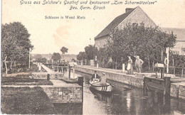 WENDISCH RIETZ Schleuse Ruderboot Brandenburg Gasthof Zum Scharmützelsee Belebt Gelaufen 11.6.1915 - Storkow