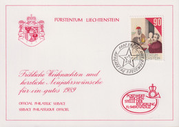 1989 Liechtenstein Offizielle Glückwunschkarte Nr. 22, Zum: LI 897, Mi: LI. 956 - Covers & Documents