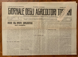 GIORNALE DEGLI AGRICOLTORI TOSCANI - 11/3/1925  - NOTIZIE REGIONALI E PUBBLICITA' D'EPOCA INTERESSANTE - Prime Edizioni