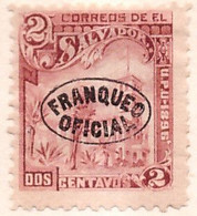 PIA -SALVADOR - 1896-97 : Francobollo Di Servizio - Francobollo Del 1896 Sovrastampato  - (Yv Servizio  53) - El Salvador