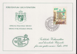 1994 Liechtenstein Offizielle Glückwunschkarte Nr. 28, Zum: LI 1017, Mi: LI. 1075 - Briefe U. Dokumente