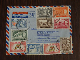 Malaya Trengganu 1959 Cover To France VF - Trengganu