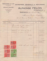 BELGIË/BELGIQUE :1940: Facture D' ## Alphonse FELON, Rue C. Debruyn,17, LODELINSART ## à ## Mr. POULIN BRIGOUDE , ... - Old Professions