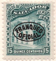 PIA - EL SALVADOR   : 1896-97 : Francobollo Di Servizio - Francobollo Del 1896 Sovrastampato - (Yv Servizio 58) - El Salvador