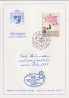1994 Liechtenstein Offizielle Glückwunschkarte Nr. 28, Zum: LI 1040, Mi: LI. 1098 - Brieven En Documenten