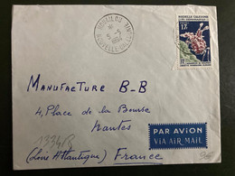 LETTRE Par Avion Pour La FRANCE TP CREVETTE HYMENOCERA ELEGANS 17F OBL.5-5 1964 HOUAILOU - Brieven En Documenten