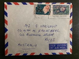 LETTRE TP GLAUCUS 10F + POISSON 3F OBL.MEC.7-12 1961 NOUMEA = 1ère Liaison Par BOEING 707 NOUMEA SYDNEY AUSTRALIE - Cartas & Documentos