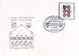 Germany Cover Posted 1991 Ludwigshafen Am Rhein 15 Jahre Partnerschaft Oppau - Bad Aussee (TS9-24) - Covers & Documents