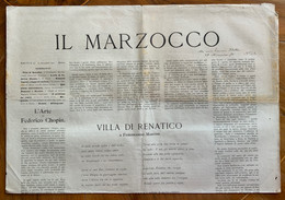 IL MARZOCCO Del 24/11/1901 - L'ARTE DI CHOPIN ..VILLA DI RENATICO  Di G.MARRADI ....RARE  PUBBLICITA' D'EPOCA .. - Prime Edizioni