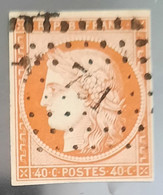 A - FRANCE - 1850 - "Cérès - 40c Orange - N° 5 - Signé (cote 500.00) - - Gebraucht