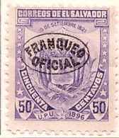 PIA -SALVADOR - 1897 : Francobollo Di Servizio - Francobollo Del 1897 Sovrastampato  - (Yv Servizio  74) - El Salvador