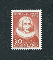 GROENLANDIA 1958 - Bicentenario Della Morte Di H. Egede - 30 ö - MNH - Unificato 32 / Michel 42 - Nuovi