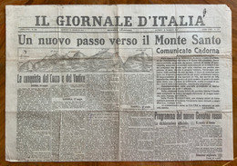 IL GIORNALE D'ITALIA Del 21/5/1917 : UN NUOVO PASSO VERSO IL MONTE SANTO..COMUNICATO CADORNA.. - First Editions