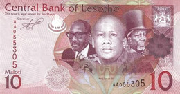 LESOTHO 10  MALOTI 2010 P 21a UNC SC NUEVO - Lesotho