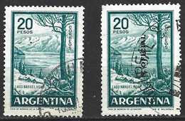 ARGENTINE. Timbre + Timbre De Service Oblitérés. Lac Nahuel Huapi. - Used Stamps