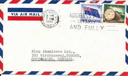 New Zealand Air Mail Cover Sent To Denmark 7-5-1963 - Luchtpost