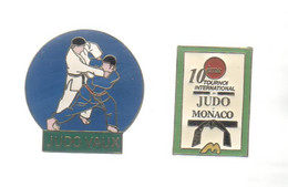 PINS PIN'S SPORT JUDO 1809 VAUX MONACO TOURNOI INTERNATIONAL MAC DO LOT 2 PINS - Judo