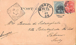 Ac6716 - AUSTRALIA: New South Wales - Postal History - POSTCARD To ITALY  1902 - Briefe U. Dokumente