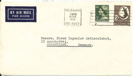 Australia Air Mail Cover Sent To Denmark Melbourne 19-1-1959 - Briefe U. Dokumente
