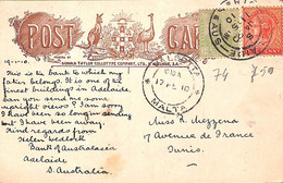 Ac6718 - SOUTH AUSTRALIA  - Postal History - POSTCARD To TUNIS Via MALTA!  1910 - Storia Postale