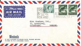 Australia Air Mail Cover Sent To Denmark Sydney 14-7-1960 - Briefe U. Dokumente