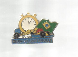 PINS PIN'S AUTO 1819 SENNA RENAULT WILLIAMS CHRONO MONTRE - Other & Unclassified