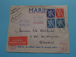 MARIN Bruxelles > FLEURS ( Enveloppe EXPRES ) Anno 1945 > ANVERS ( Zie / Voir Scans ) ! - Privat- Und Lokalpost [PR & LO]