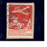 DENMARK1925:AIRMAIL  Michel145used On Piece Of Cover Cat.Value 45€ - Luchtpostzegels