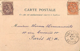 Ac6587 - ALEXANDRIE Egypt - Postal History -  POSTCARD To FRANCE  1904 - Storia Postale