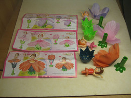 2012 Ferrero - Kinder Surprise - TR083, TR084 & TR085 - Flowee Mini - Flower Girls - Complete Set + 3 BPZ's - Monoblocchi