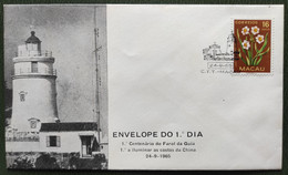 PORTUGAL  MACAU CHINA MACAO FDC 1965 CENTENÁRIO DO FAROL DA GUIA - Cartas & Documentos