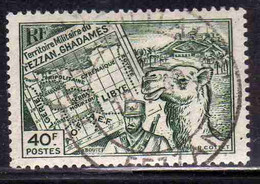 FEZZAN E GHADAMES 1946 TERRITORIO MILITARE MILITAIRE CARTA E MEHARISTA MAP F 40f USATO USED OBLITERE' - Unused Stamps