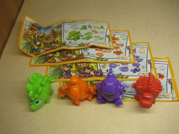 2014 Ferrero - Kinder Surprise - FF060, FF061, FF062 & FF063 - Mixart - Dinos - Complete Set + 4 BPZ's - Monoblocchi