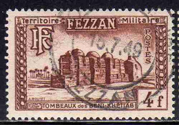 FEZZAN 1949 TERRITORIO MILITARE MILITAIRE TOMBA DI BENI KHETTAB 4f USATO USED OBLITERE' - Neufs