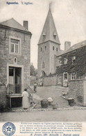 Spontin L'église Animée Avec Des Laveuses Voyagé En 1912 - Yvoir