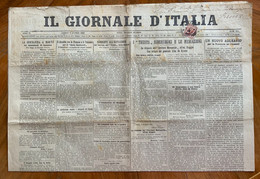 IL GIORNALE D'ITALIA Del 8/6/1903 .. CON RARE PUBBLICITA' D'EPOCA - Premières éditions