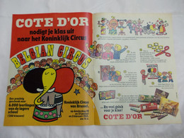 Dubbele Reclame Uit Oud  Magazine Jaren 1983 - Côte D'Or Chocola - Belgian Circus - Koninklijk Circus Van Brussel - Schokolade