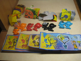 2012 Ferrero - Kinder Surprise - TR046A, TR046B, TR047A & TR047B - Go Move - Parachute Jumpers - Complete Set + 4 BPZ's - Monoblocchi