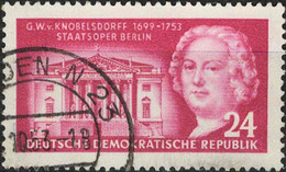 00462 - 001 - 1 MiNr. 382 DDR 1953 200. Todestag Berühmter Deutscher Baumeister - Gebraucht