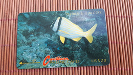 Phonecard Fish 5CTCA Used Rare - Turks & Caicos (I. Turques Et Caïques)